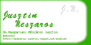 jusztin meszaros business card